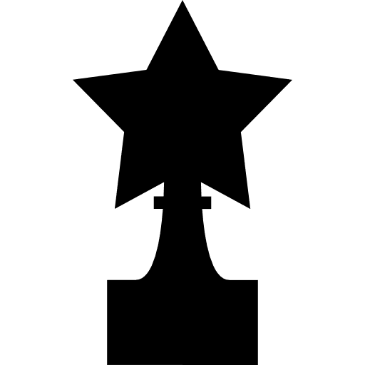 Star shape trophy symbols stars award icon