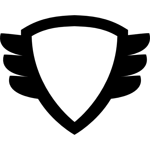 Winged shield wing winged award icon
