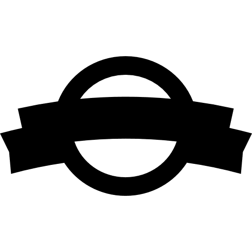 Award circle with a banner circular shape symbol icon