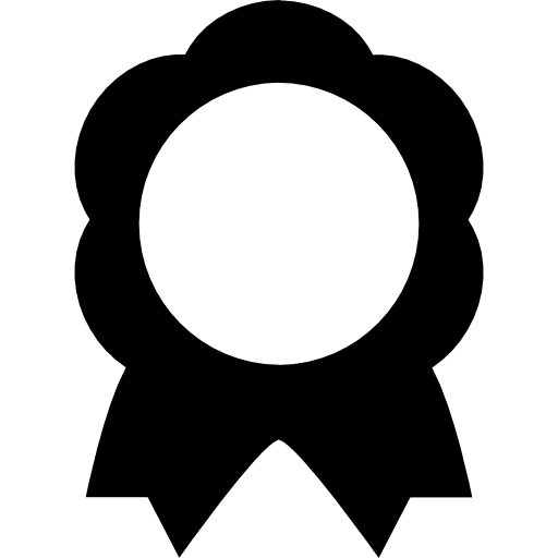 Award medal of flower shape with ribbon tails shapes awards medal icon