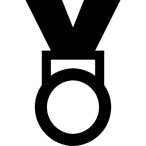 Award medal sports ribbon necklace icon