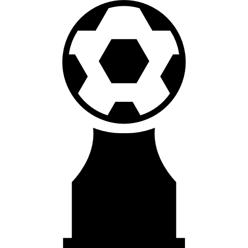 Award trophy with soccer ball ball shape soccer icon