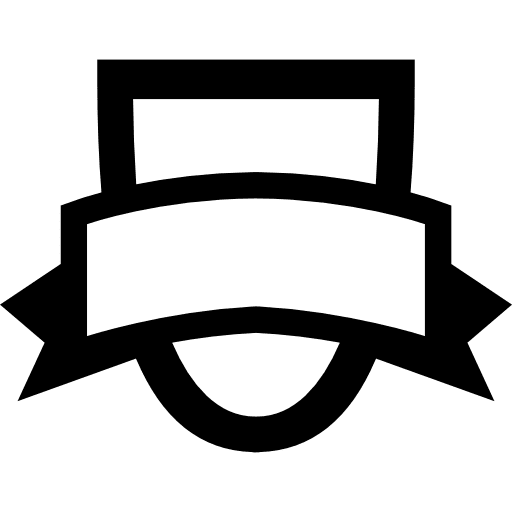 Shield outline with a banner awards ribbon award icon