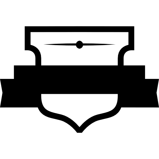 Shield with banner symbols symbolic symbol icon