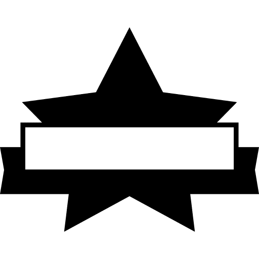 Star and banner award fivepointed awards icon
