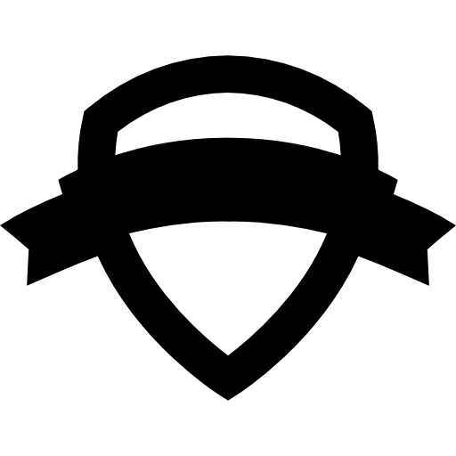 Shield with a banner award banner recognition icon