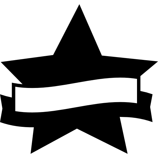 Star with a banner award shapes banner icon