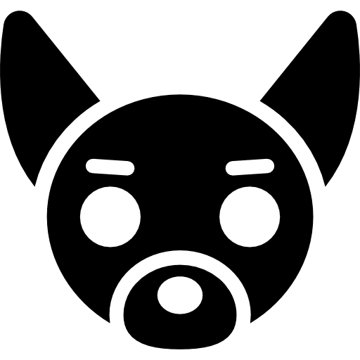 Dog with big and pointy ears chihuahua pinscher head icon