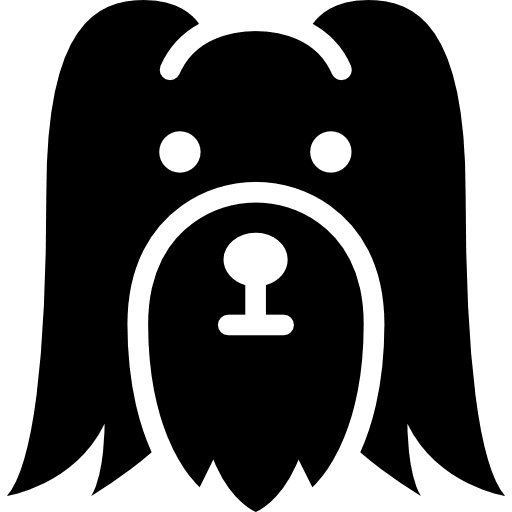 Long haired dog head long hair face head icon