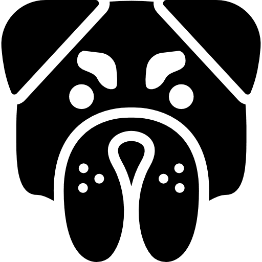 Angry bulldog face animals dog nose beware of dog icon