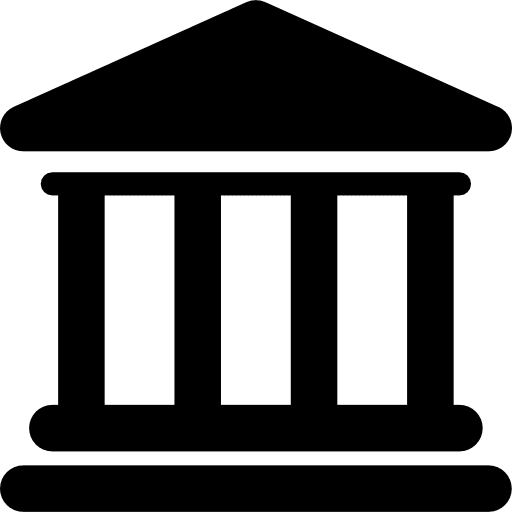 Bank building banking finance and business bank icon