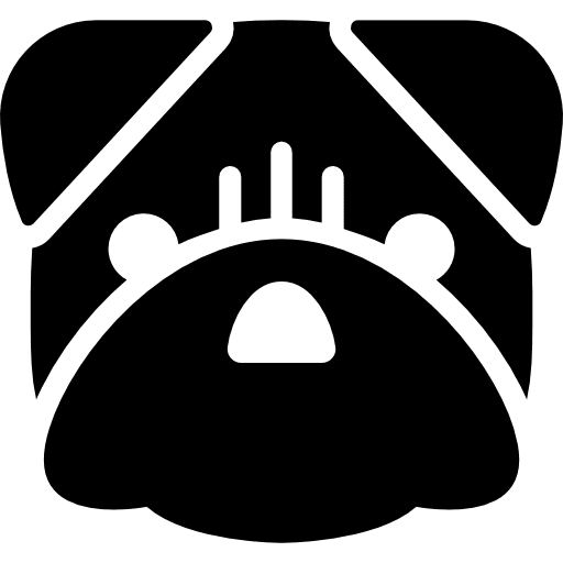 Bulldog head dog nose face dog icon