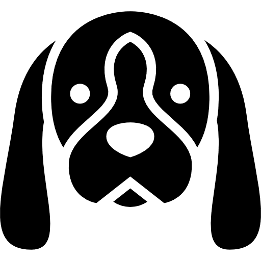 Dog with floppy ears face head animals icon