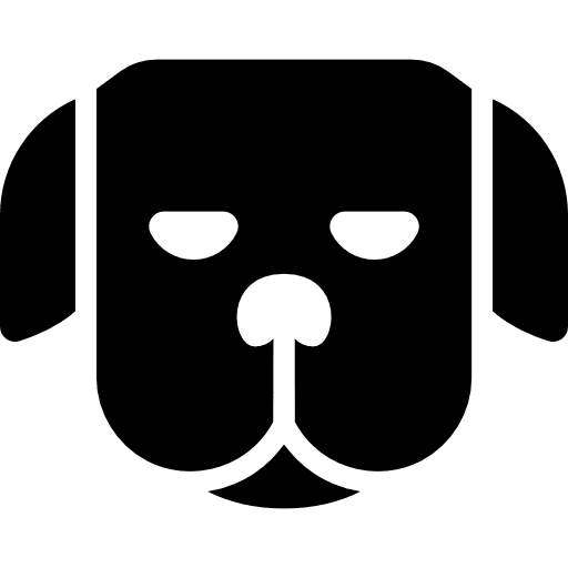 Face of a dog with sleepy eyes pets front view animals icon