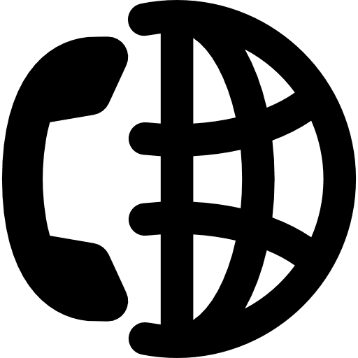Global conference call phone telephone long distance call icon