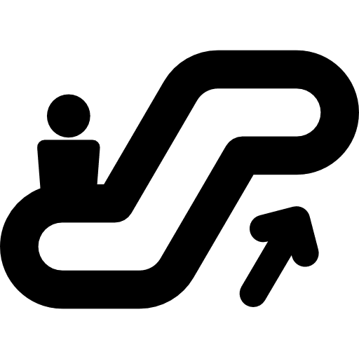 Escalators up transport scroll direction icon