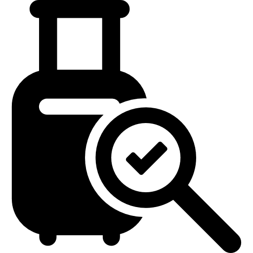 Luggage checking verification verified suitcase icon
