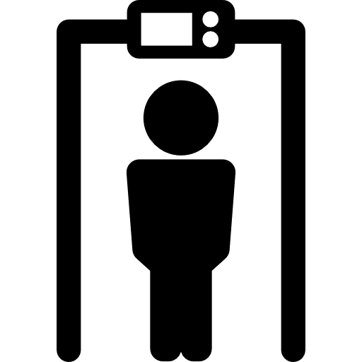 Security check metal walk through border icon