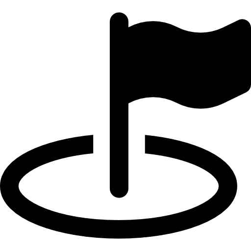 Destination map locator flag pole map point icon