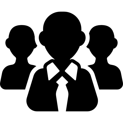 Boss with tie user three people group icon