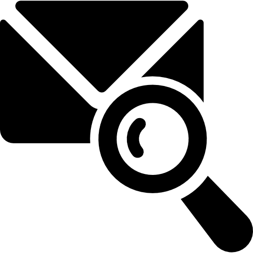 Mail search interface magnifying glass searching icon