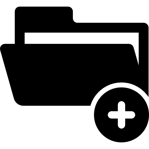 Open add folder adding documents addition icon