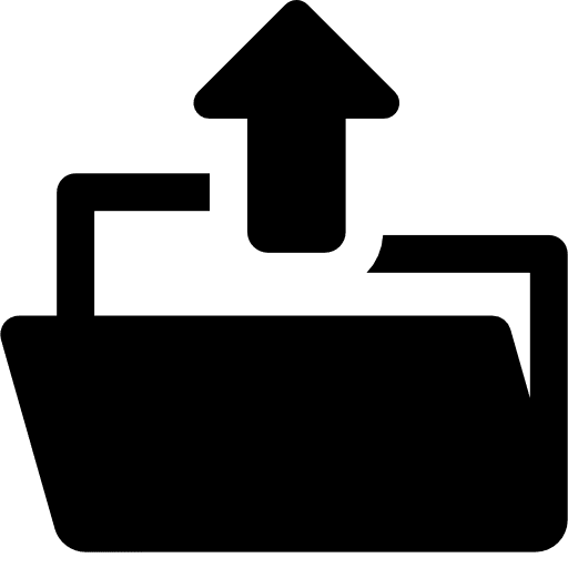 Upload folder up arrow computer data storage icon