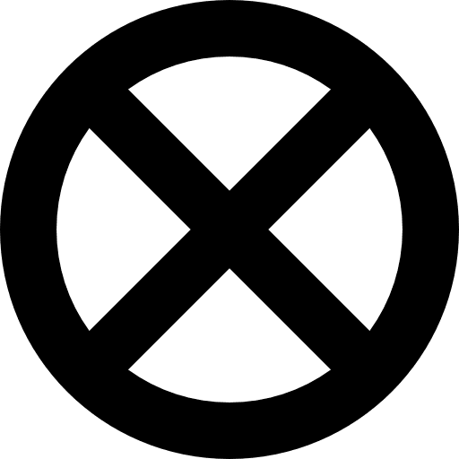 Cross inside circle shapes prohibition symbol icon