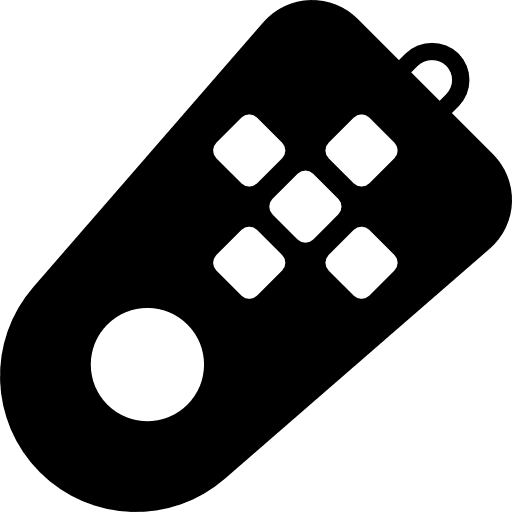 Inclined remote control video player music player television icon