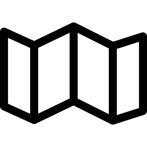 Big map folded orientation direction paper icon