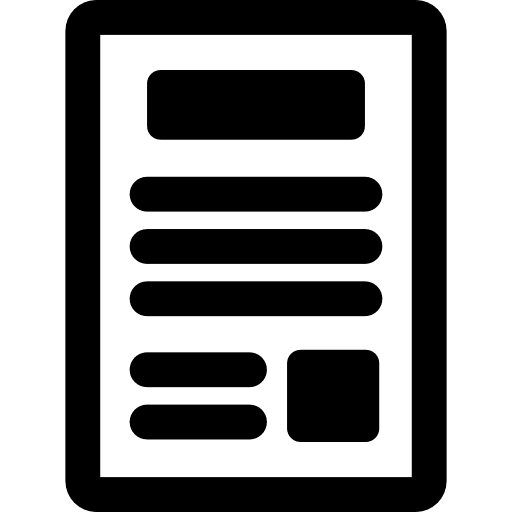 Newspaper sheet text lines news info icon