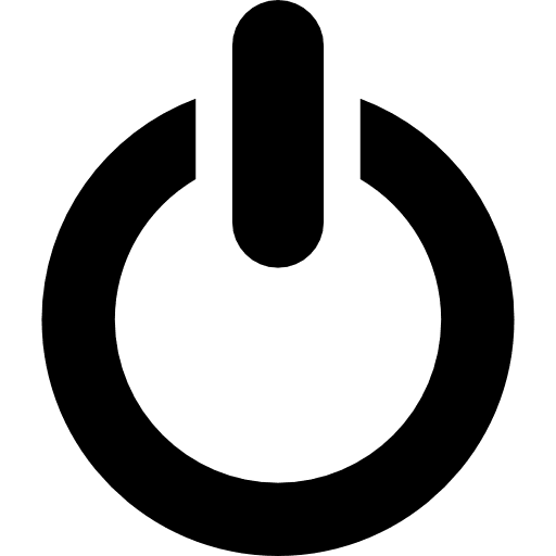Big power button computer shutdown power on icon
