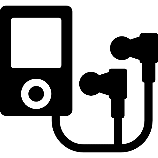 Ipod with earphones technology mp3 headphones icon