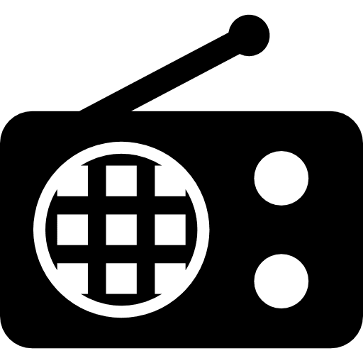 Old radio with antenna communication music player radio antenna icon