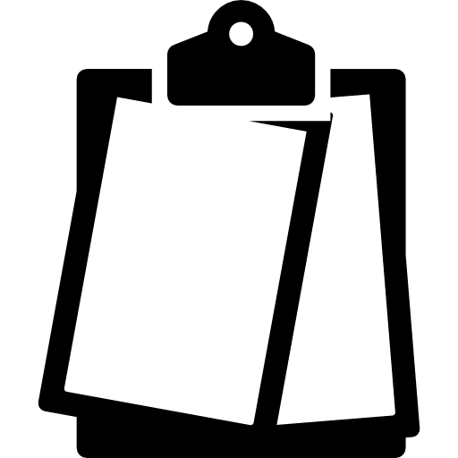 Clipboard papers office material list pages icon