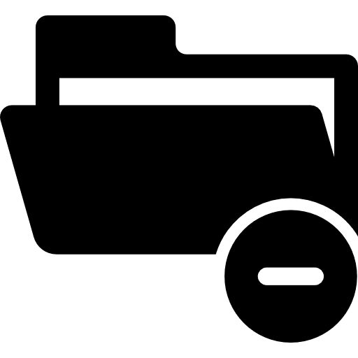 Remove folder removing delete file storage icon