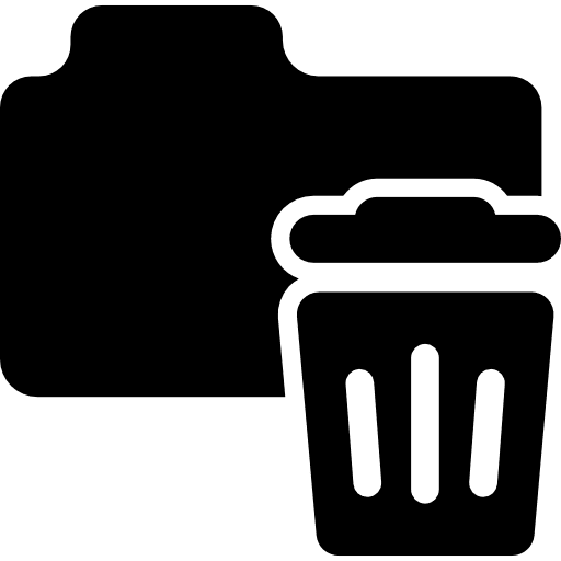 Delete folder data storage trash can recycle bin icon