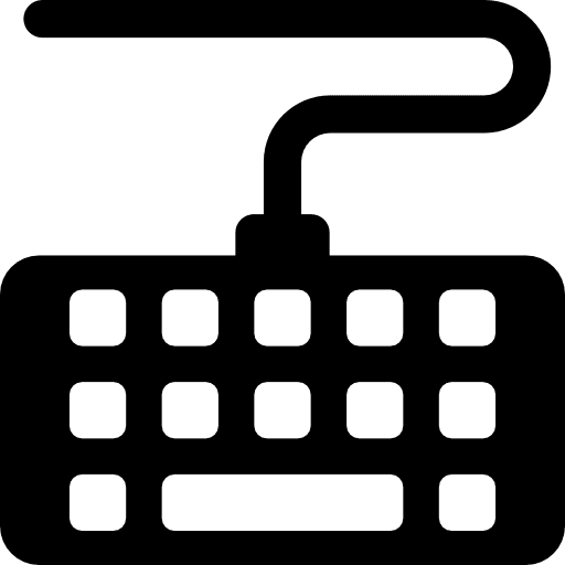 Keyboard with cable technology typing computing icon