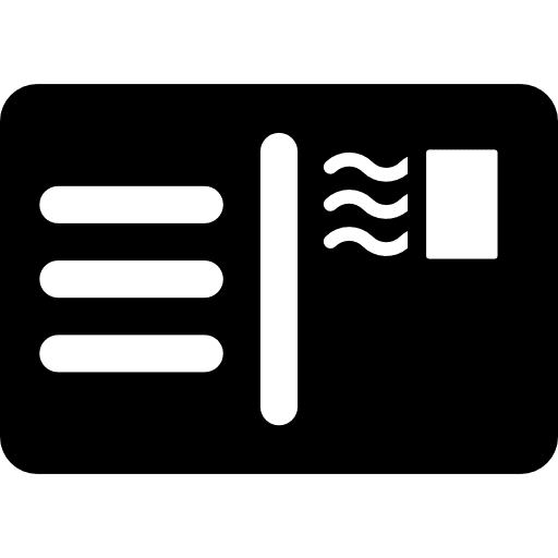 Postcard note stamp mailing icon