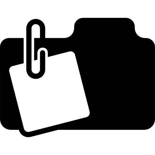 Attachment to folder archive note interface icon