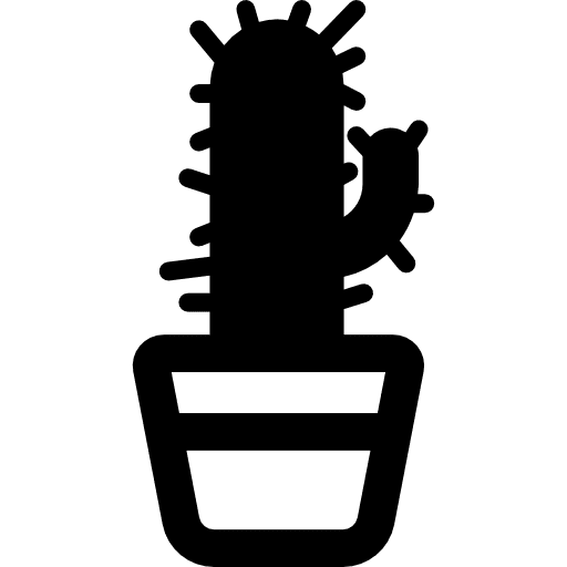 Cactus in a pot nature garden dessert icon