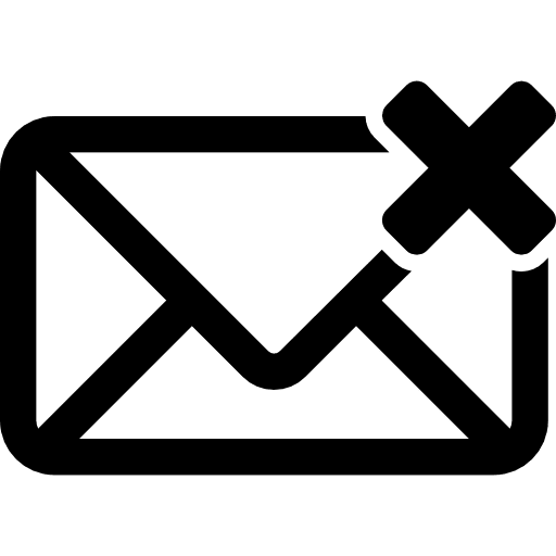 Delete email mail envelope erase icon