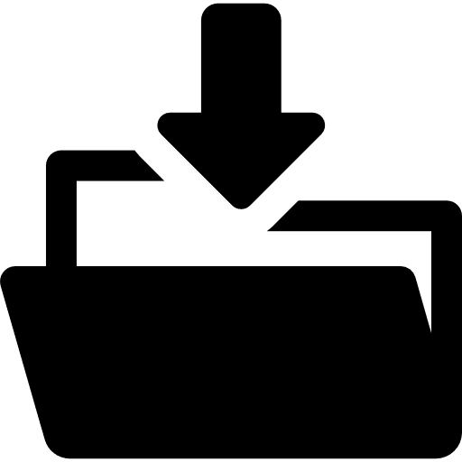 Download to folder down arrow office material interface icon