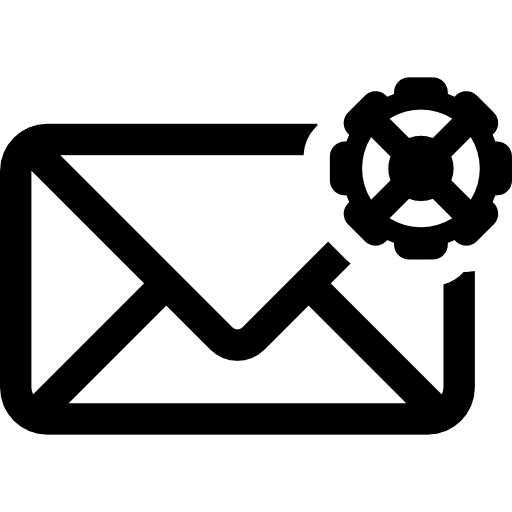Mail settings email interface cogwheel icon