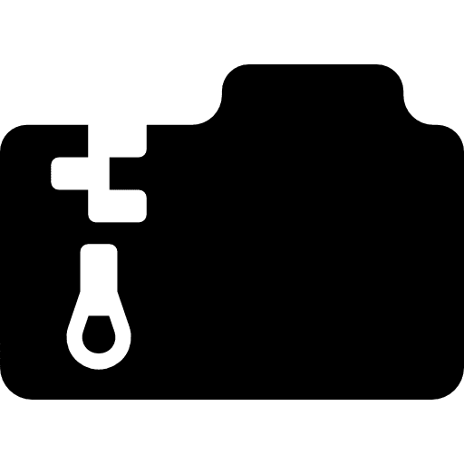 Zip folder data storage interface zipped icon