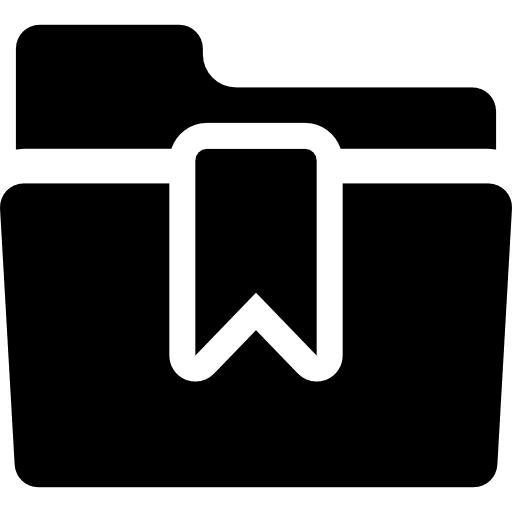 Folder with bookmark lace interface documents icon