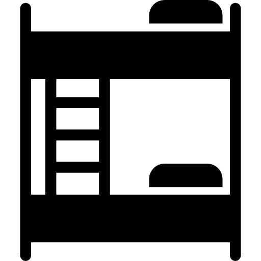 Bunk bed sleep pillow bedroom icon
