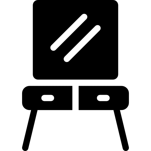 Dresser drawer mirror desk icon