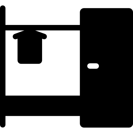 Wardrobe clothing bedroom closet icon