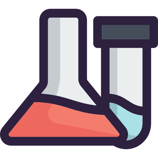Chemistry healthcare and medical flasks chemistry icon